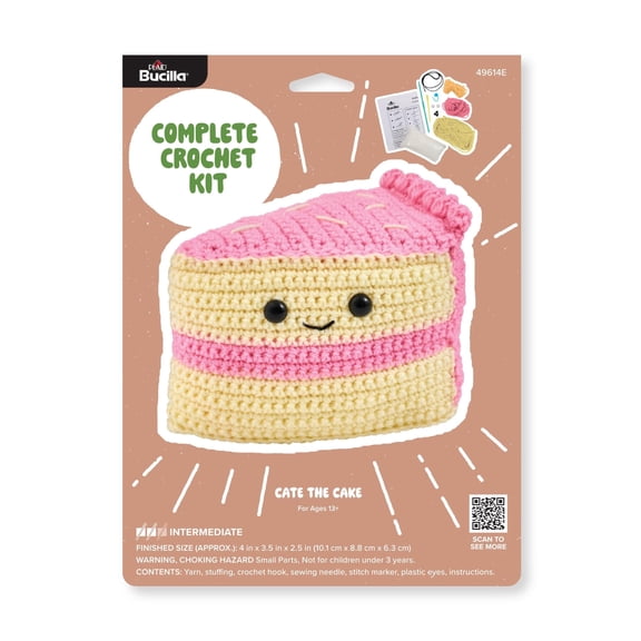 Bucilla Cate the Cake Amigurumi Crochet Kit, 5 in