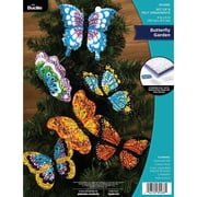 Bucilla 2.5" x 3.5" Butterfly Garden Felt Applique Christmas Ornament Kit, 6 Pieces