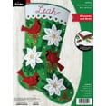 thumbnail image 1 of Bucilla Felt Applique 18" Christmas Stocking Kit, Blossoms and Birds, 1 of 6