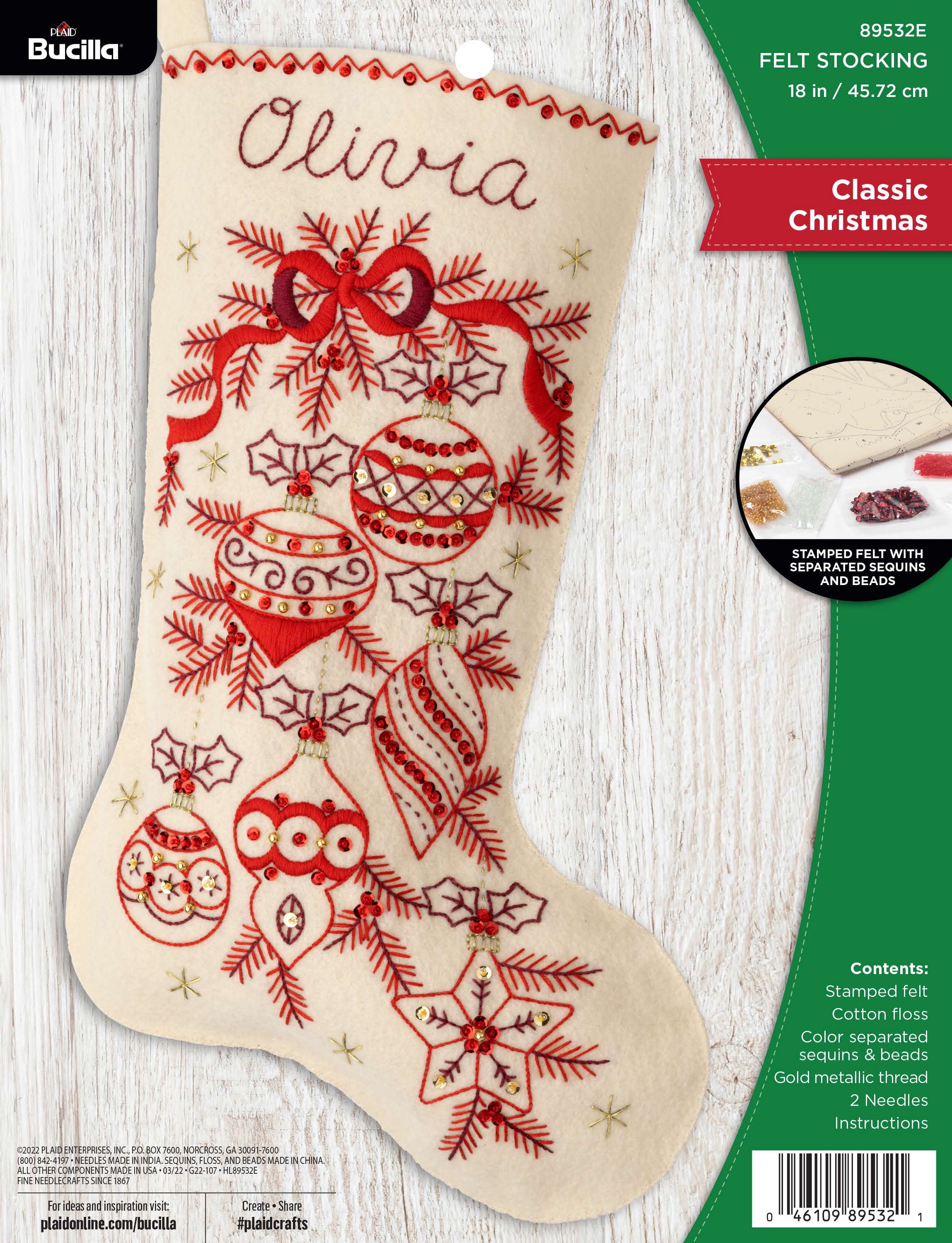 Bucilla Felt Stocking Applique Kit 18 Long-Elegant Christmas, 1 count -  Kroger