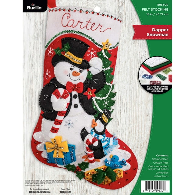 Felt applique christmas stocking kit