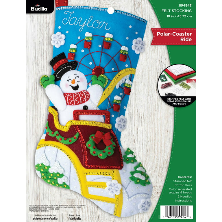 Bucilla Arctic Santa Stocking Felt Applique Kit 18 Long