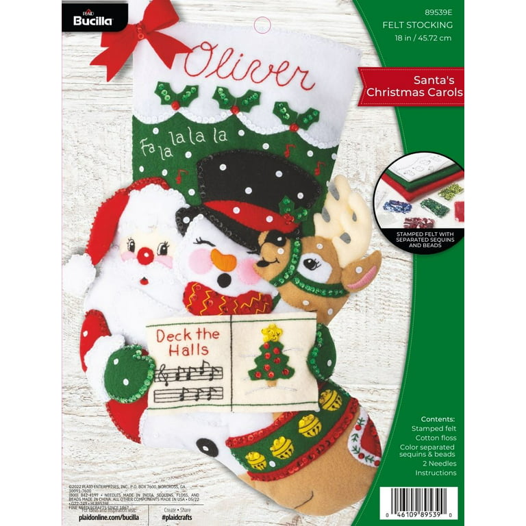 Bucilla 18 Felt Christmas Stocking Kit - Santa Chrismas Carols