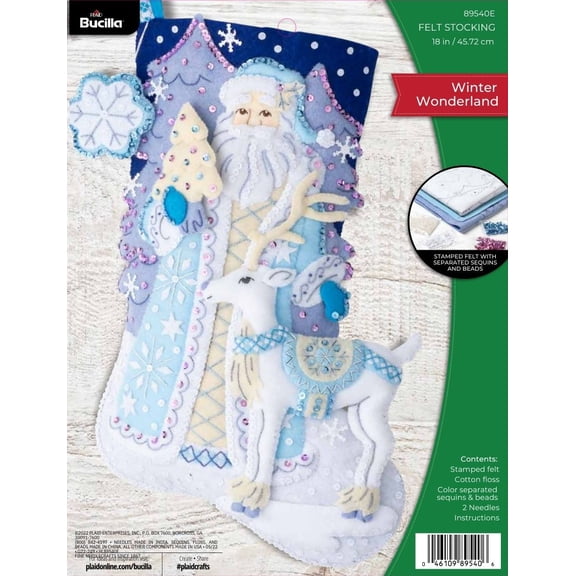 Bucilla Felt Applique 18" Christmas Stocking Kit, Winter Wonderland