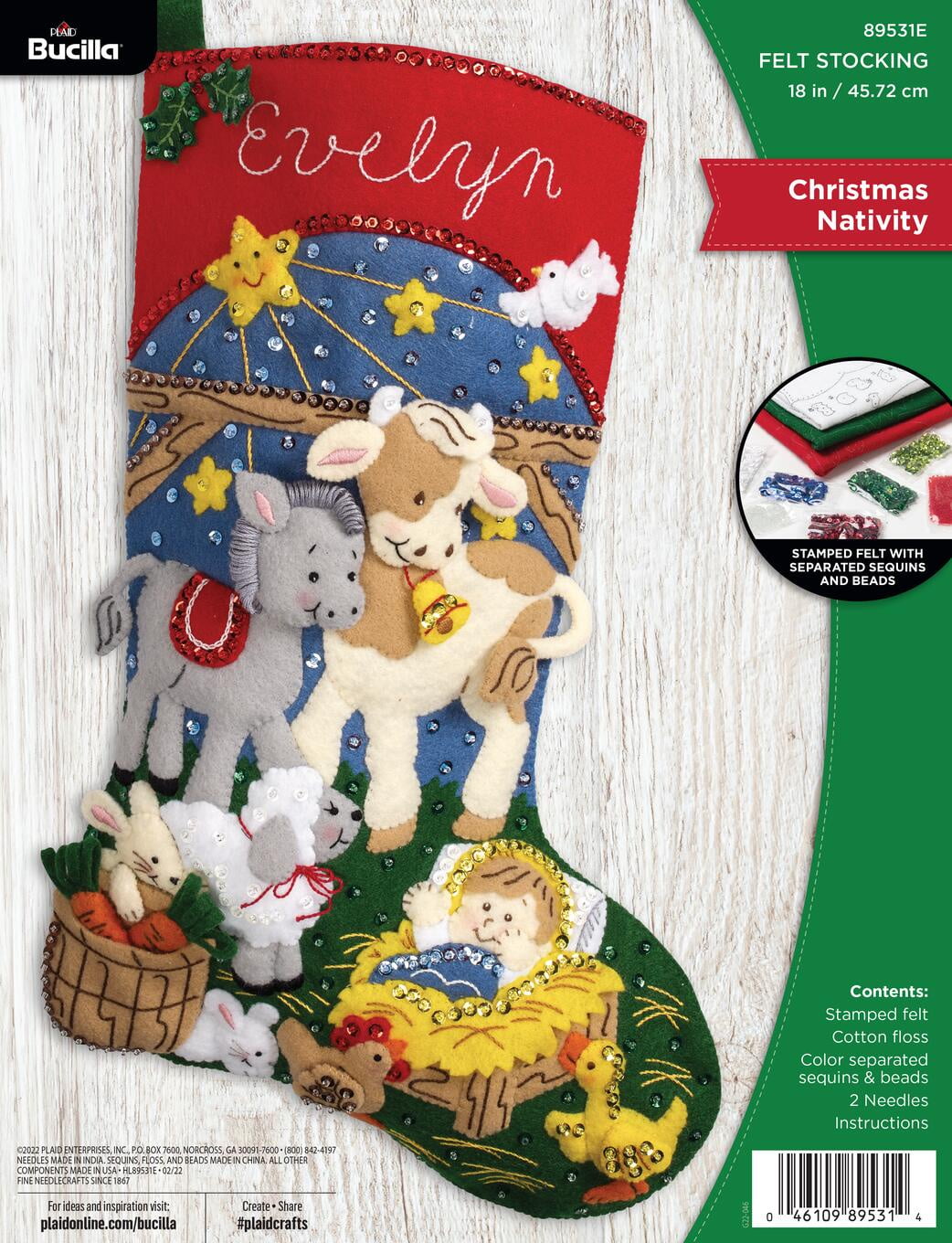 Bucilla Christmas Nativity 18 in Multicolor Felt Stocking Kit