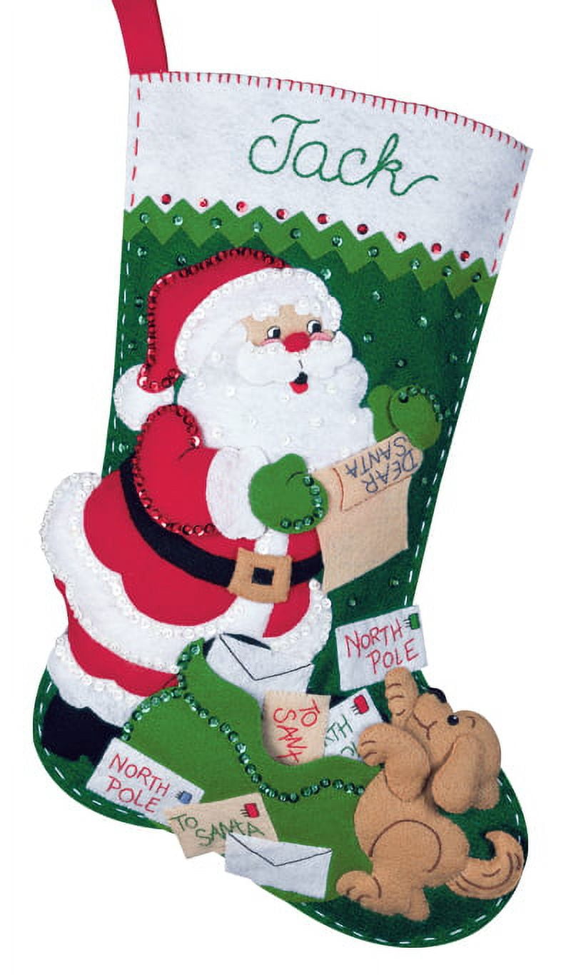  Bucilla, Night Felt Applique Christmas Stocking Kit, 18  (89258E)