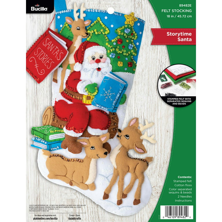 Bucilla Dogs, Felt Applique Christmas Stocking Kit, 18