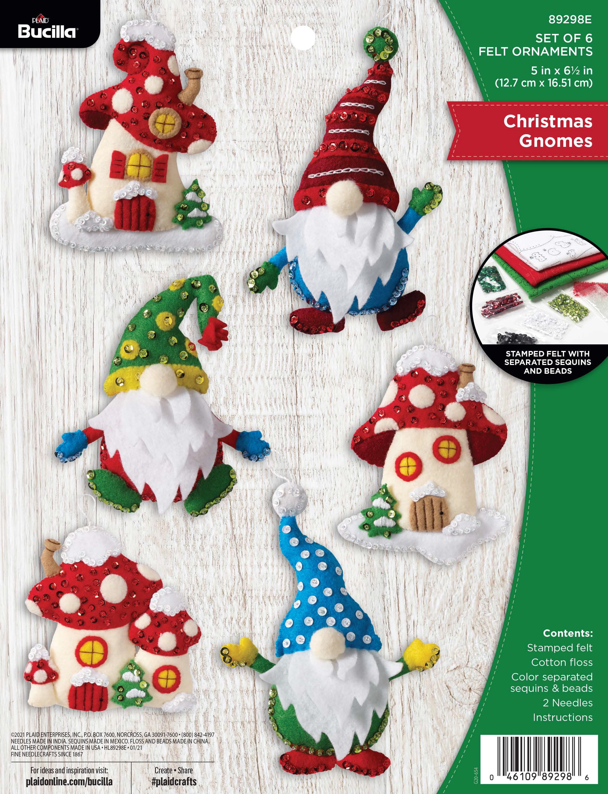 Gift Bag Felt Christmas Ornaments Kit - Felt Applique Crafts at