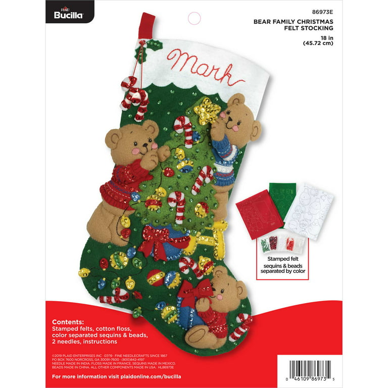Rare Alexa Christmas Sampler Needlepoint Stocking Kit Bears Toys