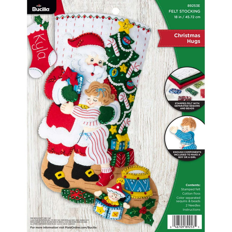 Bucilla Felt Stocking Applique Kit 18 Long-Emails to Santa