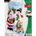 thumbnail image 1 of Bucilla Felt Applique DIY Holiday Stocking Kit, Santa's Gathering, 18", 1 of 5
