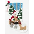 thumbnail image 1 of Bucilla Felt Applique Holiday Stocking Kit, Christmas Village with Lights, 18", 1 of 5