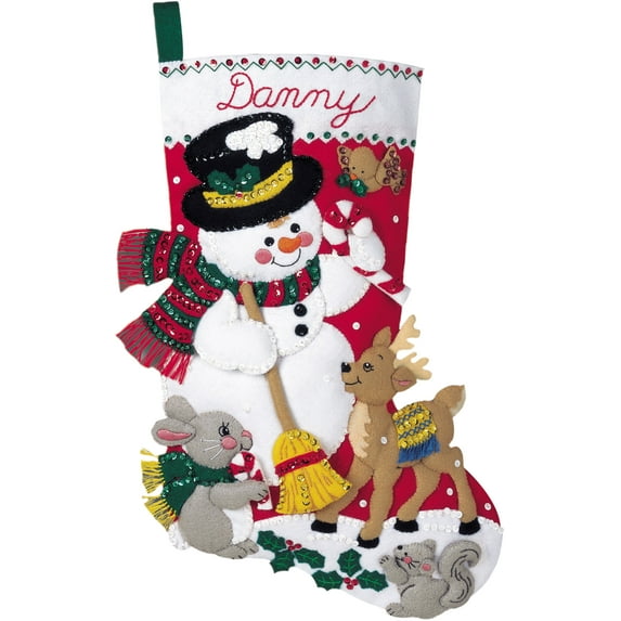Bucilla Felt Kit 18" Stocking Snowman & Friends