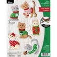thumbnail image 1 of Bucilla 4.5" x 5.5" Cats in Ugly Sweaters Felt Applique Christmas Ornament Kit, 6 Pieces, 1 of 5