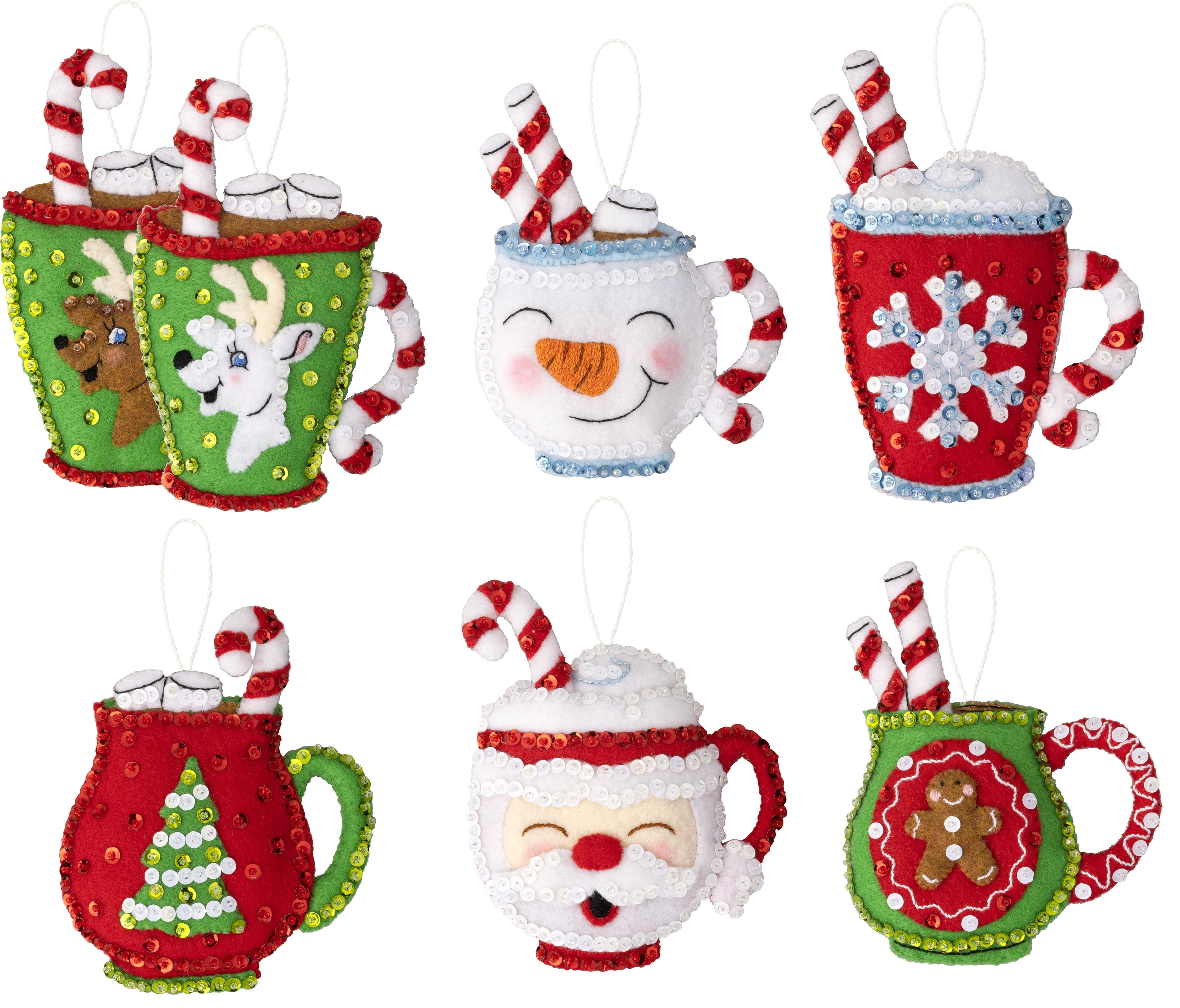Bucilla Felt Ornaments Applique Kit Set Of 6Cozy Christmas