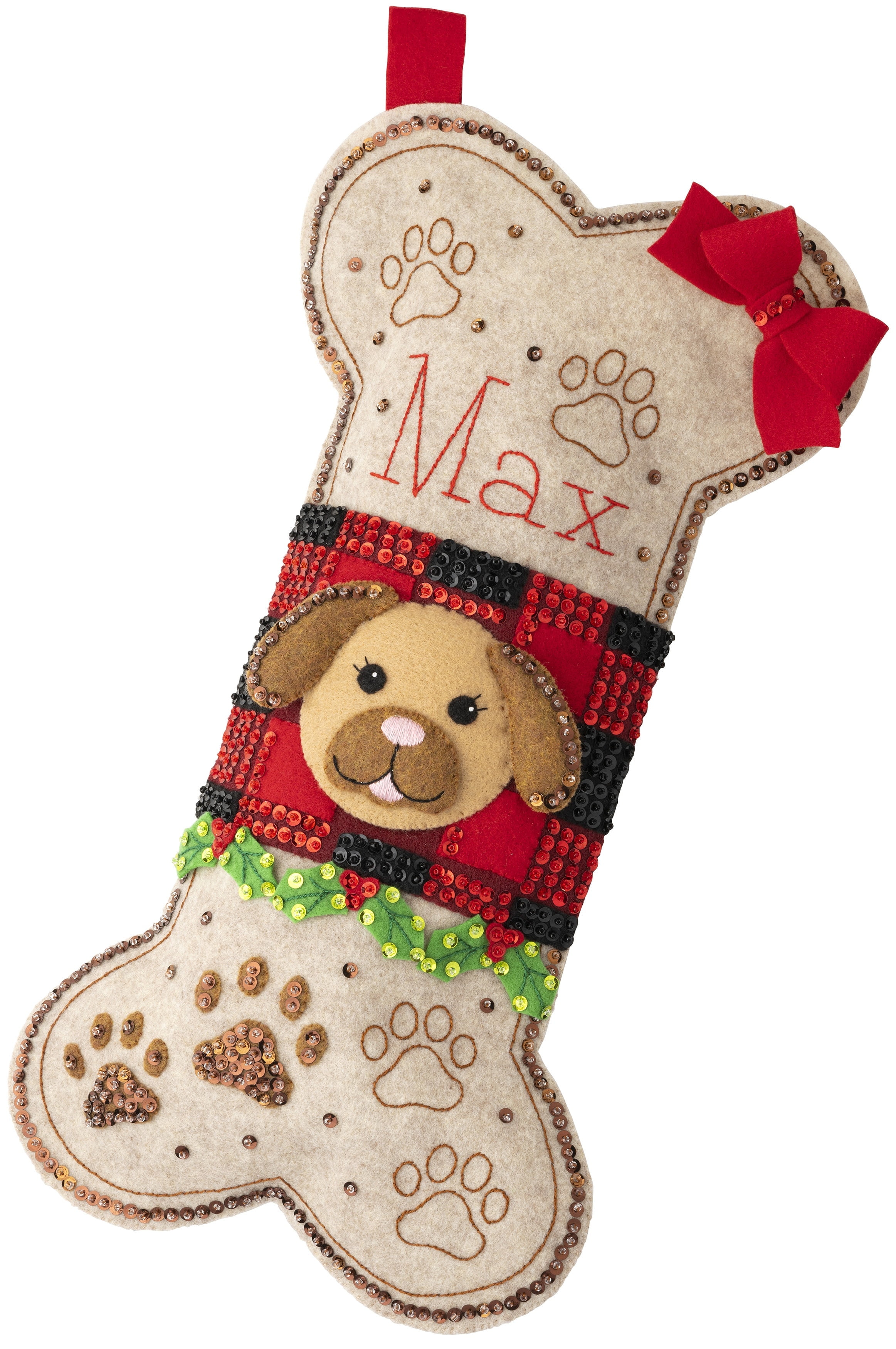 Bucilla Felt Stocking Applique Kit 18" Long-Doggy Treat