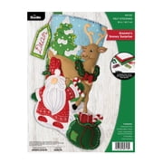 Bucilla 18" Gnomes Snowy Surprise Felt Applique Christmas Stocking Embroidery Kit