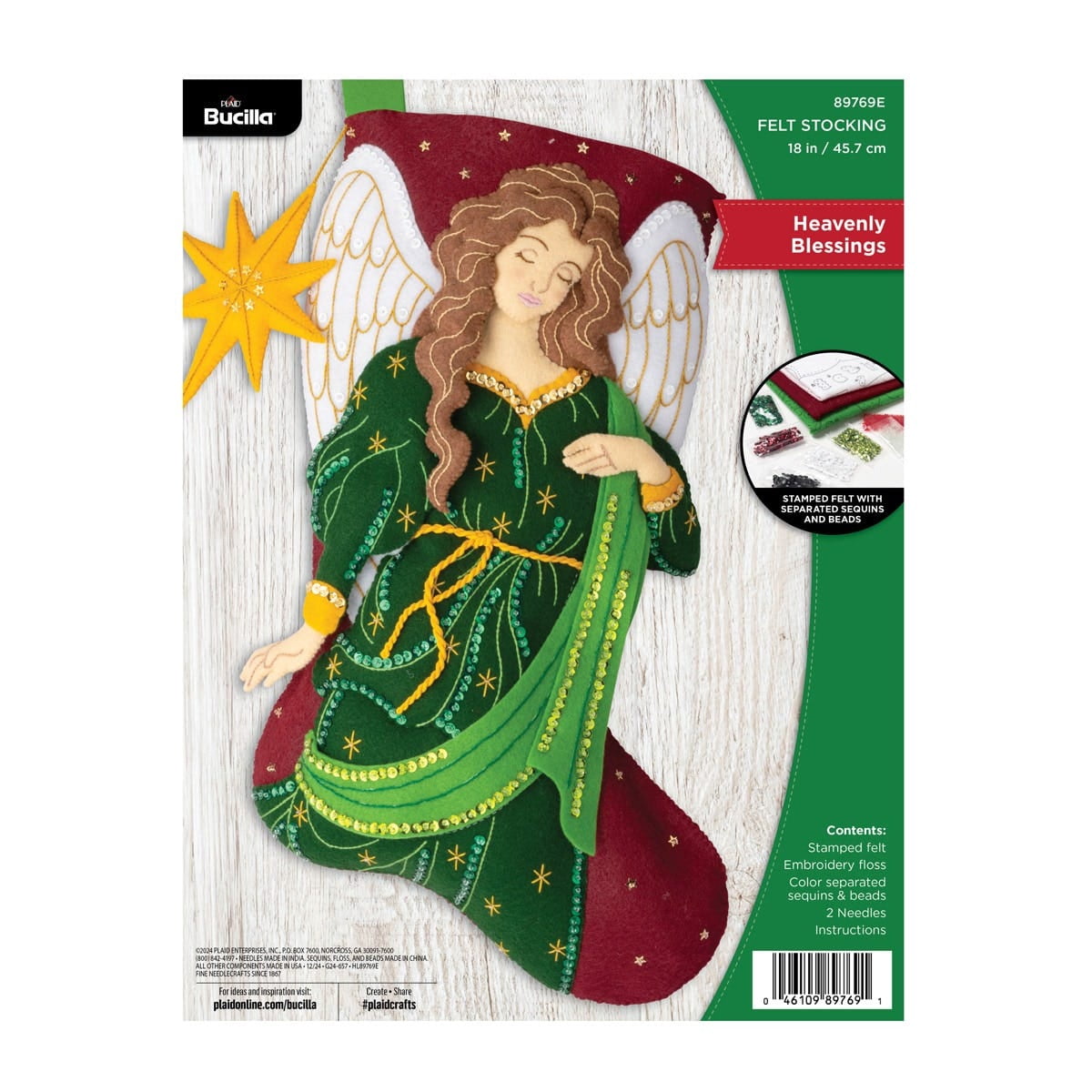 Bucilla Santa's Heavenly Blessings 18 in Multicolor Felt Stocking Kit