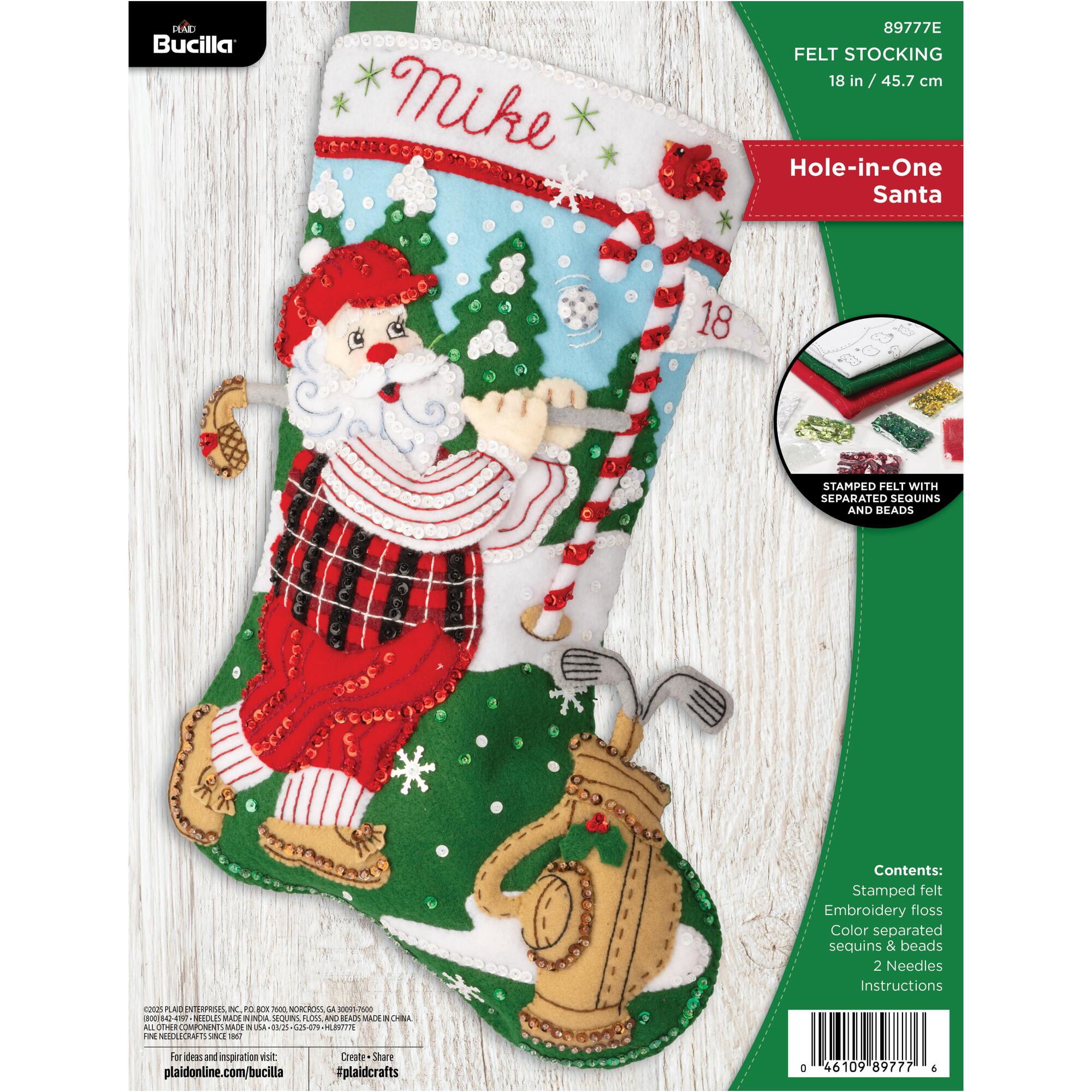 Bucilla Hole-in-One Santa 18 in Multicolor Felt Stocking Kit
