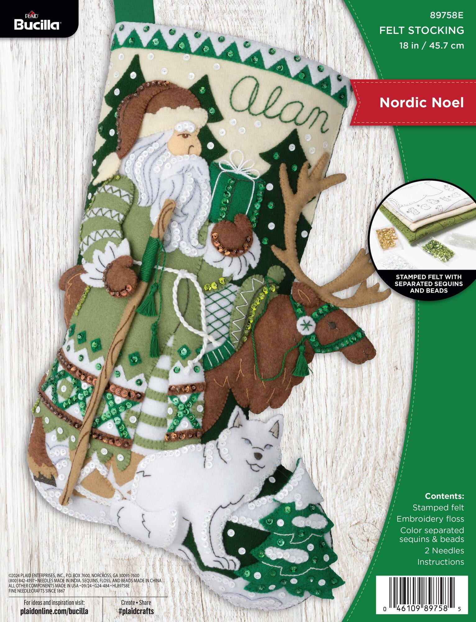 Bucilla Nordic Noel 18 in Multicolor Felt Stocking Kit