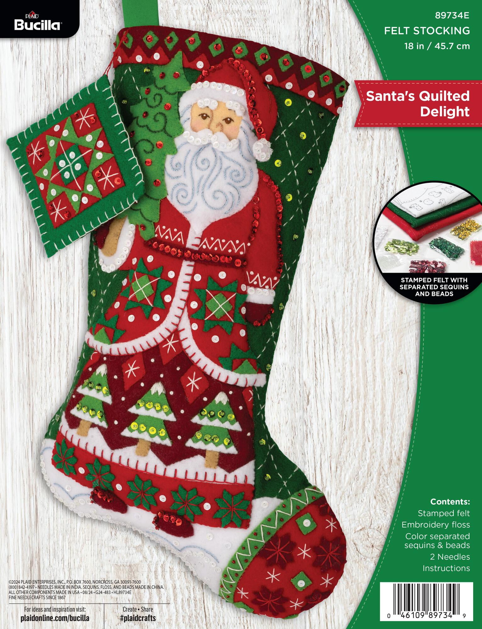 Bucilla Santa's Quilted Delight 18 in Multicolor Felt Stocking Kit