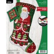 Bucilla 18" Santas Quilted Delight Felt Applique Christmas Stocking Embroidery Kit