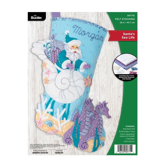 Bucilla Santa's Sea Life 18 in Felt Applique Stocking Kit