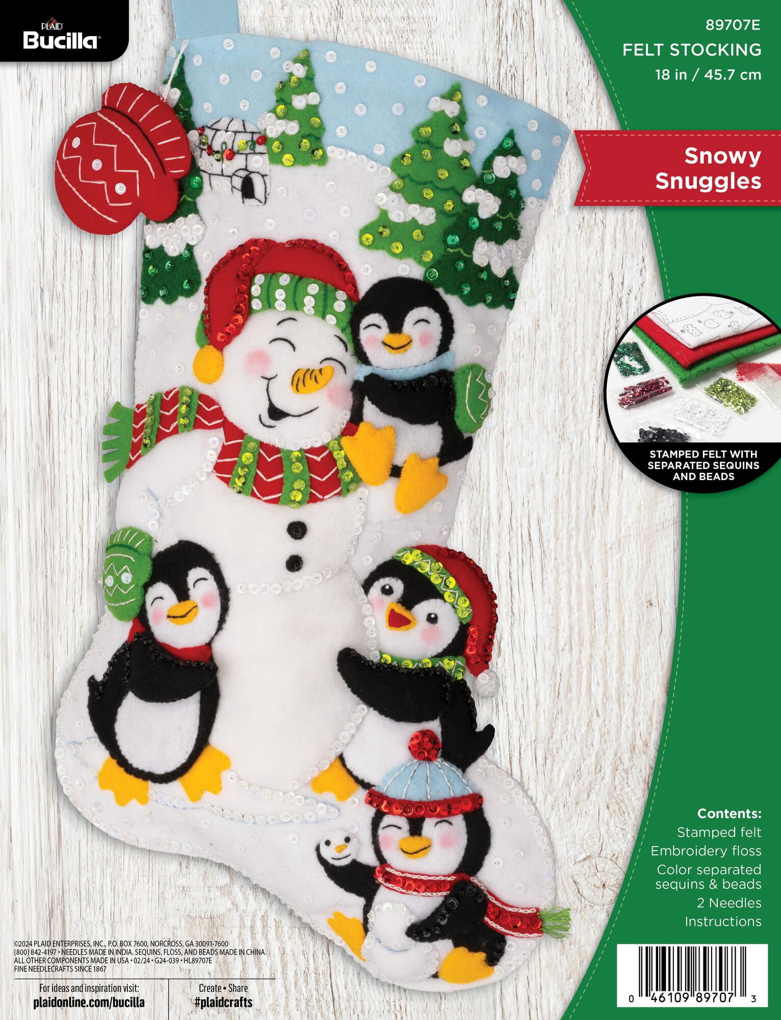Bucilla Snowy Snuggles 18 in Multicolor Felt Stocking Kit