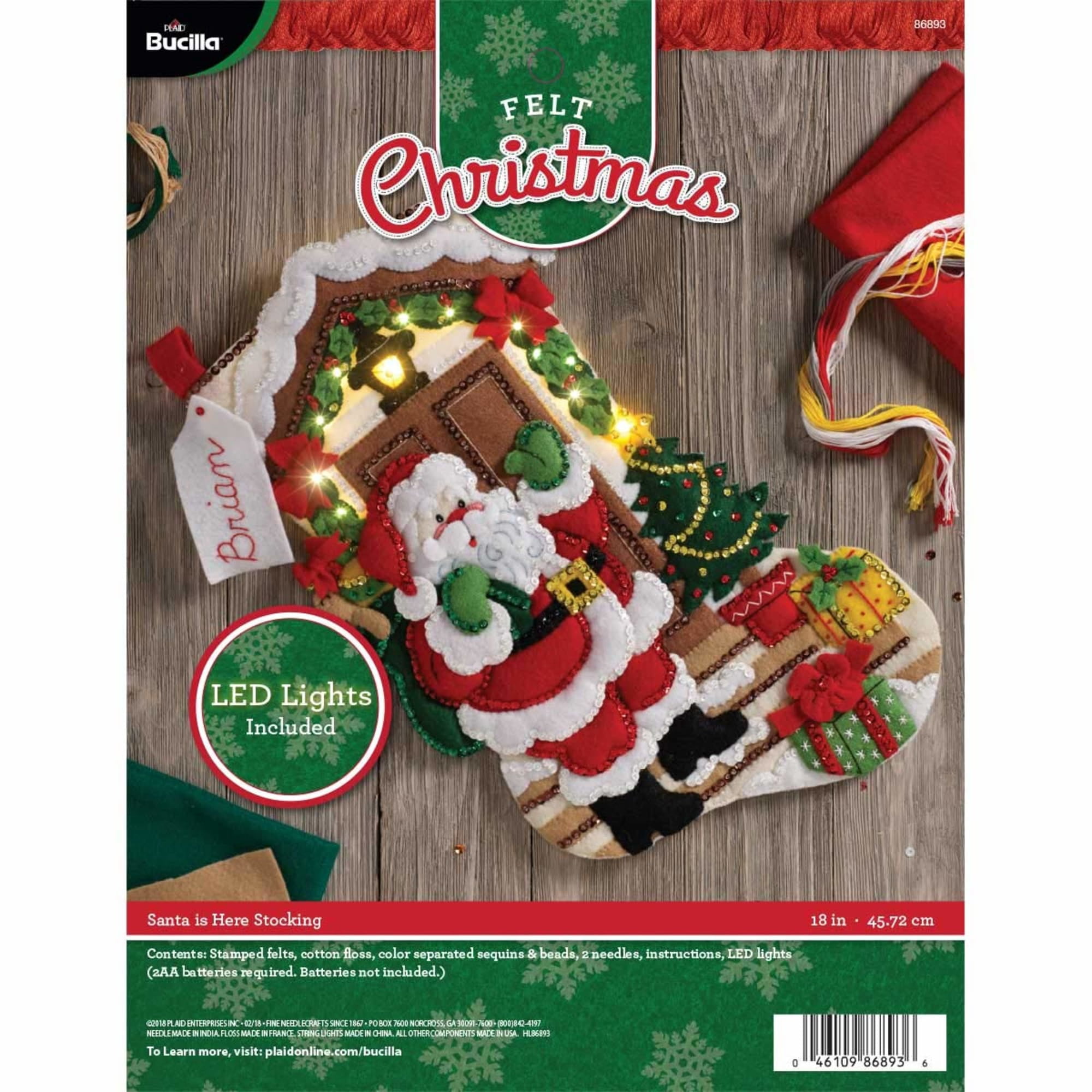 Bucilla Santa Is Here 18 in Multicolor Felt Stocking Kit