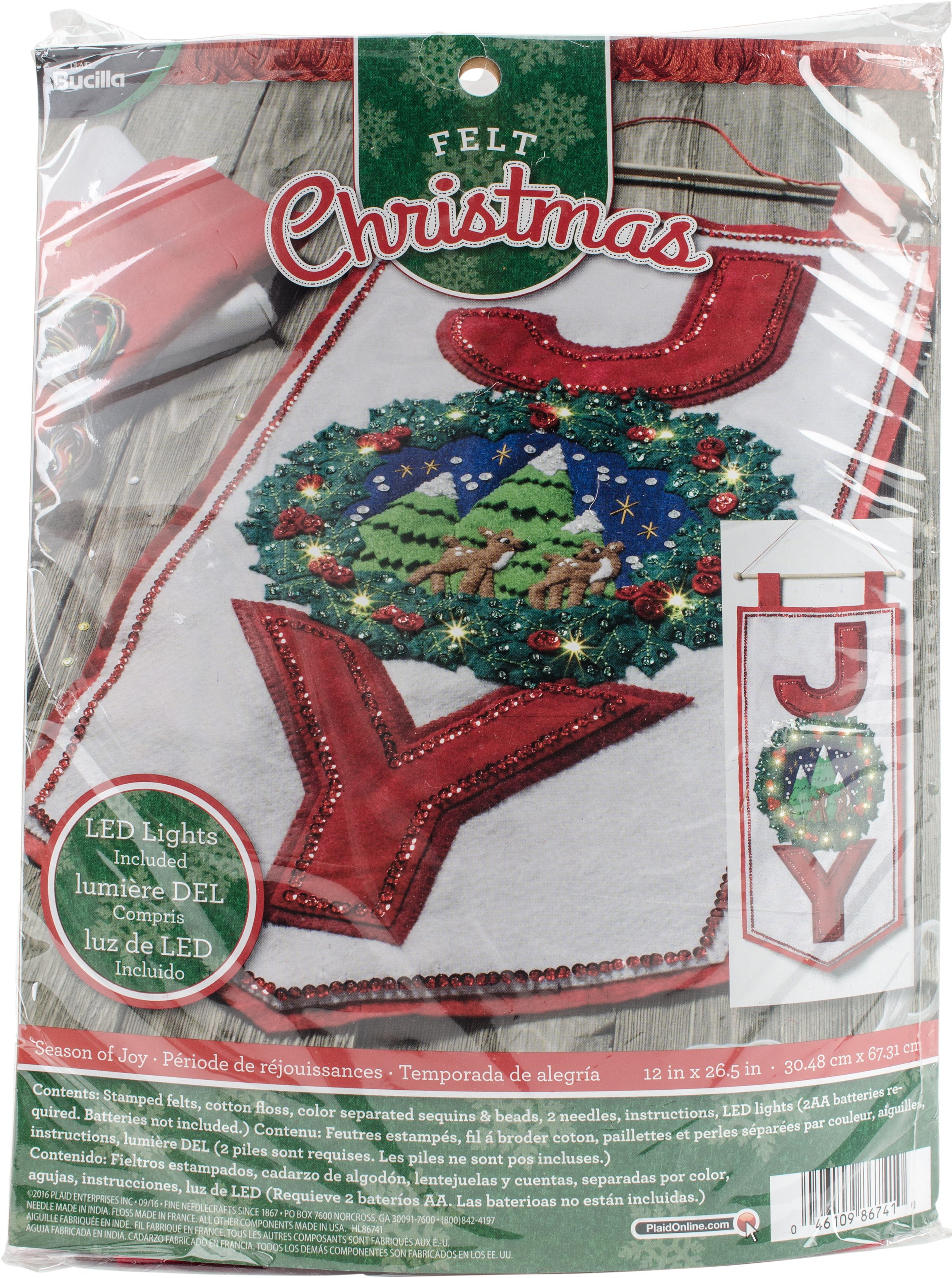 Bucilla Felt Wall Hanging Applique Kit 12"X26.5"Season Of Joy