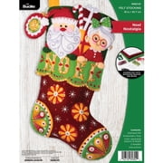 Bucilla 18" Noel Nostalgia Felt Applique Christmas Stocking Embroidery Kit