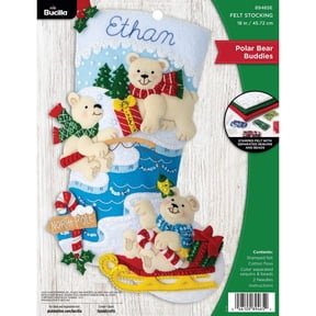 Bucilla Polar Bear Buddies Felt Applique Stocking Kit, 18 in