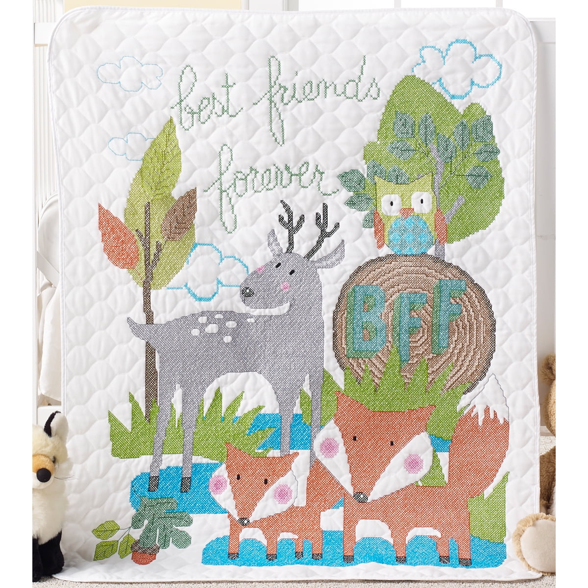 Bucilla bucilla - happy holidays - stamped cross stitch lap quilt kit 84019
