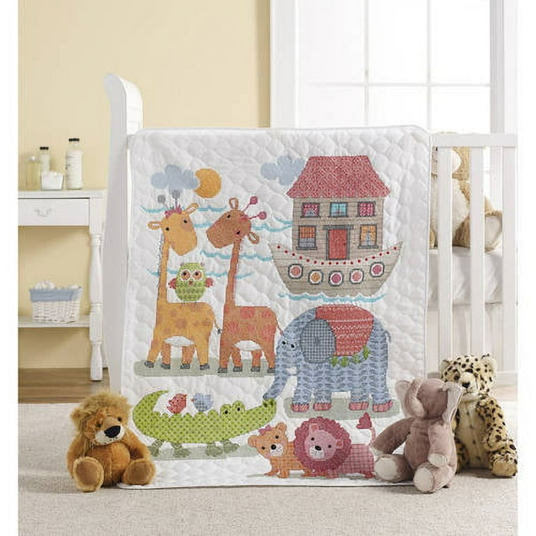 Bucilla Stamped Cross Stitch Crib Cover, Two by Two, 34