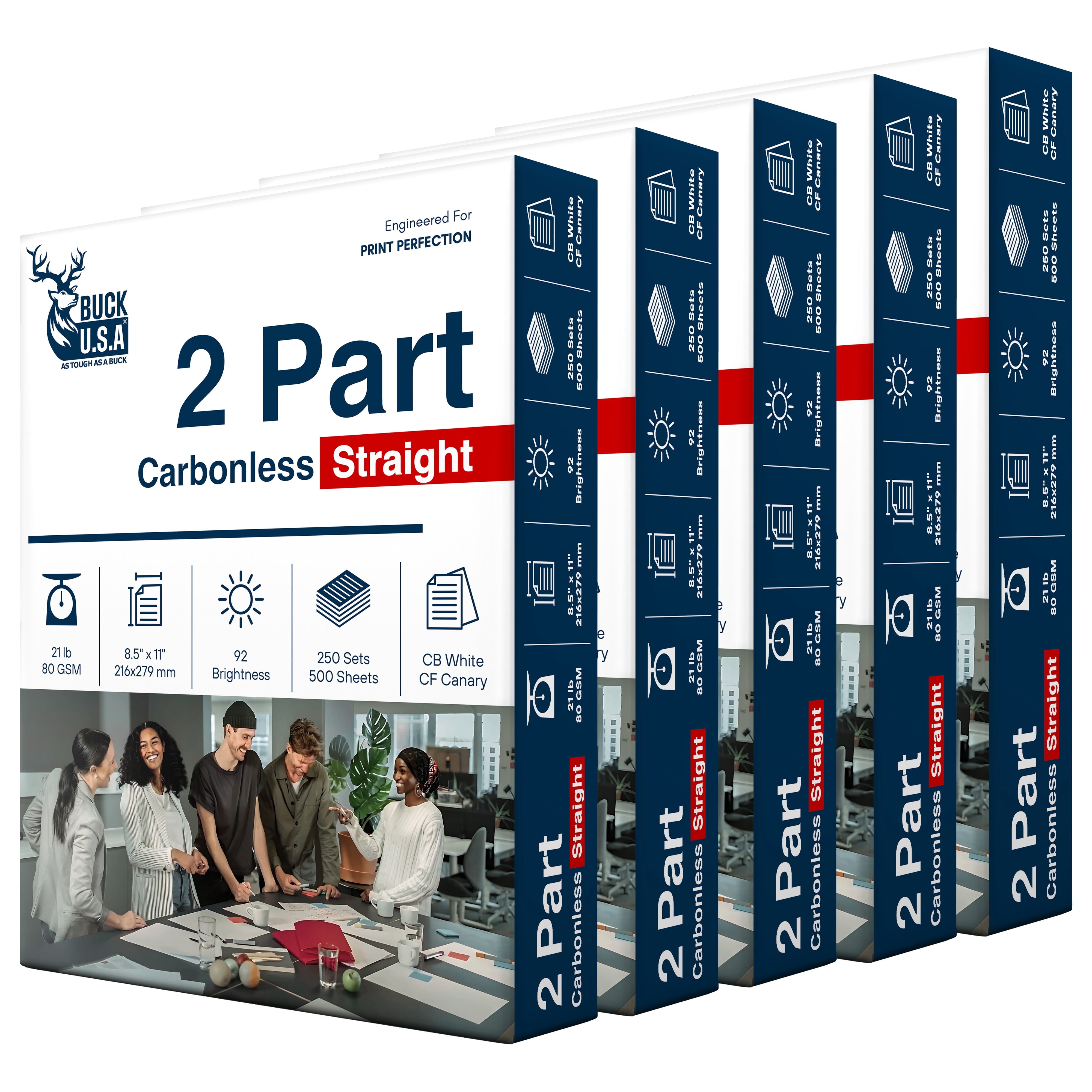 2 Part Straight NCR Carbonless Paper (5914), 8.5