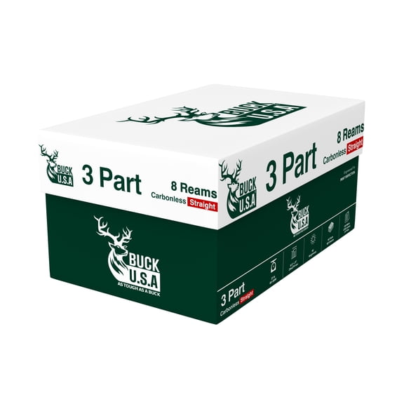 3 Part Straight Carbonless NCR Paper (5909), 8.5" x 11" Collated Paper, 8 Reams, 1336 Sets, 4008 Sheets, 92 Bright, CB White/CFB Canary/CF Pink - Ideal for Laser & Digital Printers
