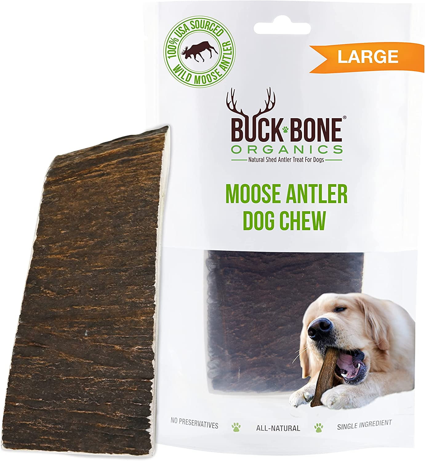 Buck Bone Organics Dog Chews, Moose Antlers for Dogs, Long Lasting Dog