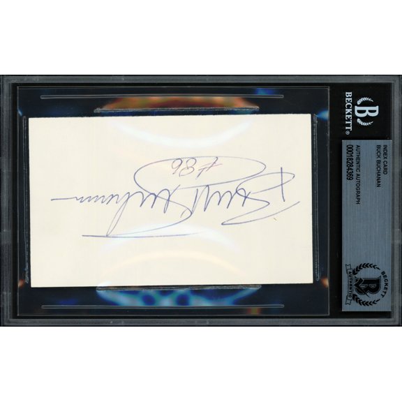 Buck Buchanan Autographed 3x5 Index Card Kansas City Chiefs Beckett BAS #18284369