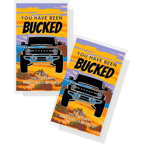 Buck Buck Bronco Youve Been Bucked Tags Cards 50 pack 2x3.5 Utah Idaho Desert Beach Outdoor Colorful Painting Background #BuckBuckBronco for SUV Game attach to Horses, Rubber Ducks, bracelets