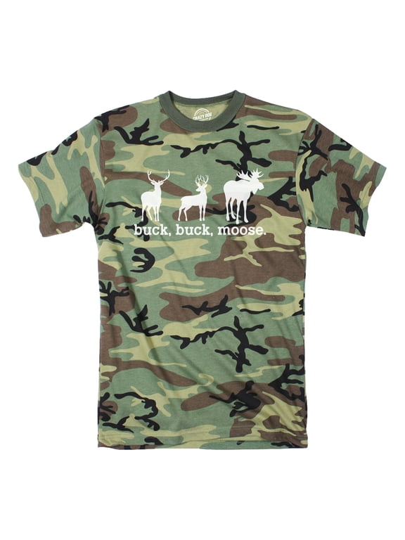 Buck Buck Moose Camo T Shirt Funny Deer Hunting Joke Tee for Guys Graphic Tees