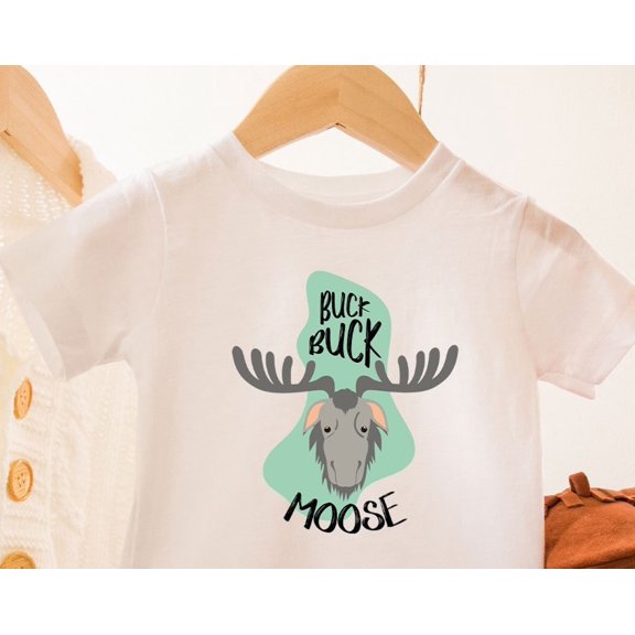 Buck Buck Moose Toddler Shirt, Funny Animal Kids Shirt, Cute Hunting Baseball Tee, Buck Buck Moose Baby, Cute Animal , New Born, Baby Shower Gift, New Parents Gift