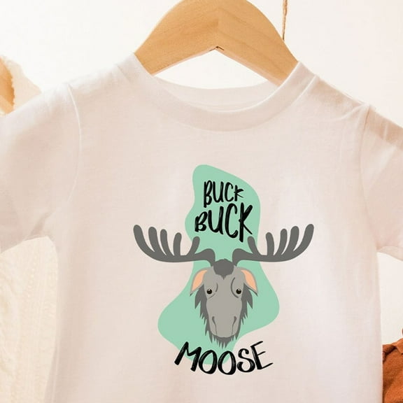 Buck Buck Moose Toddler Shirt, Funny Animal Kids Shirt, Cute Hunting Baseball Tee, Buck Buck Moose Baby Toddler Shirt, Cute Animal Toddler Shirt TODDLER SHORT SLEEVE TEE BELLA CANVAS 3001T