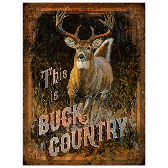 Buck Country Novelty Sign | Indoor/Outdoor | Funny Home Décor for Garages, Living Rooms, Bedroom, Offices | SignMission personalized gift Wall Plaque Decoration