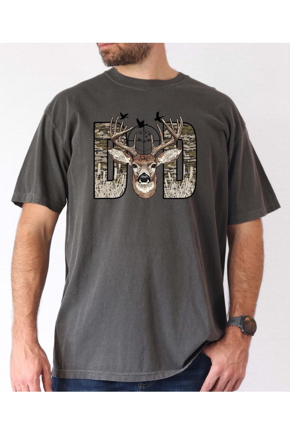 Buck Deer Graphic Tee: Camo Hunting Dad T-Shirt All Size S-5Xl
