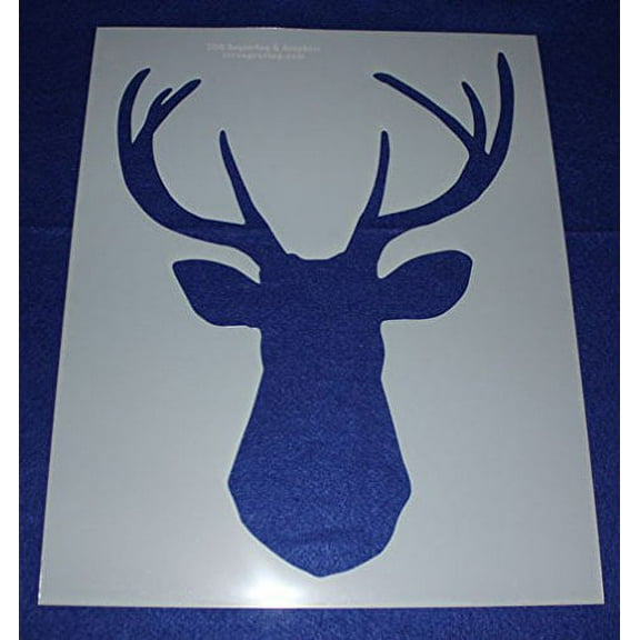 Buck-Deer Head Stencil F-Mylar 14 Mil 17.5"H X 14"W - Painting /Crafts/ Templates