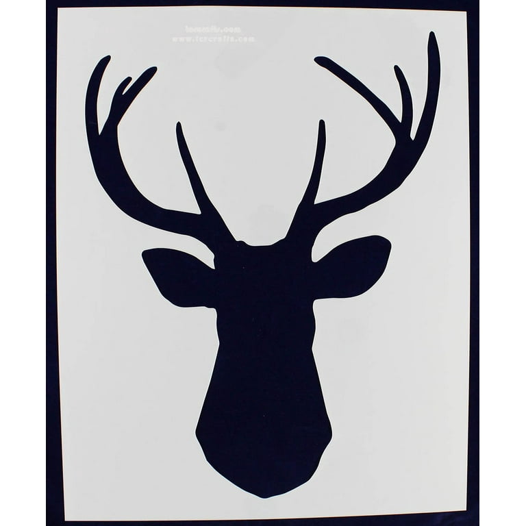 Buck-Deer Head Stencil F-Xlg-Mylar 14 Mil 15.6 buck-deer-head-stencil-f-xlg-mylar-14-mil-15-6-w-x-19-50h-painting-crafts-templates-walmart-com