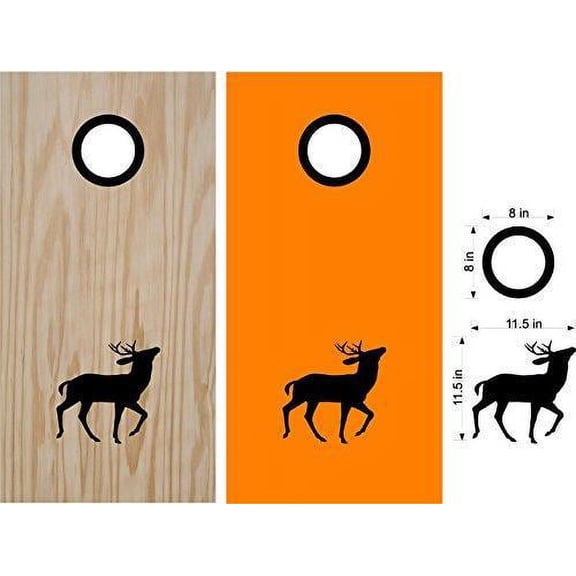 Buck Deer Hunting Cornhole Board Decals Stickers - Bean Bag Toss - Vinyl Stickers - Comes With Rings - Bean Baggo Decals - 09