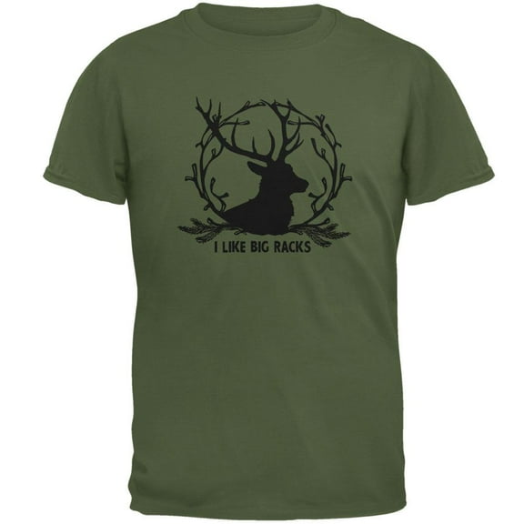Buck Deer I Like Big Racks Funny Pun Mens T Shirt