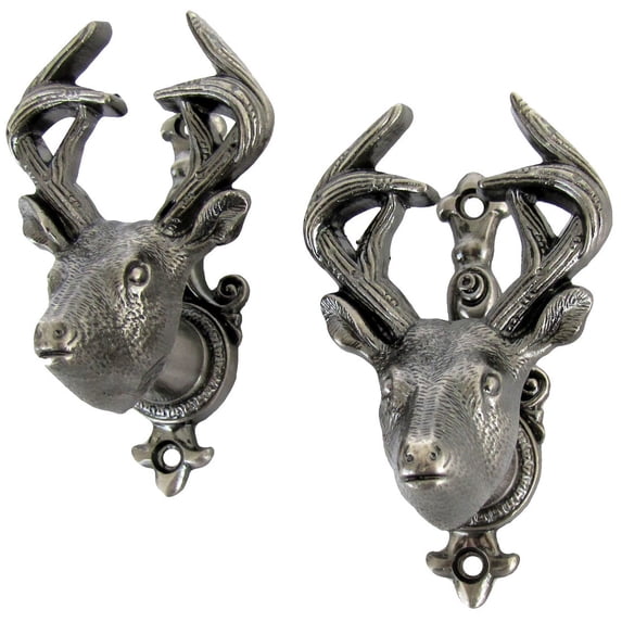 Buck Deer Wall Mount Weapon Hooks Gun Rifle Holder Bowie Knife Sword Hanger Set