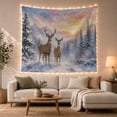 thumbnail image 1 of Buck and Doe Among Snowy Evergreens at Sunset, Peaceful Watercolor for Wildlife Fans, Deer Mountain Art, Housewarming Gift, Tapestry Wall Hanging for Bedroom and Living Room, 1 of 7